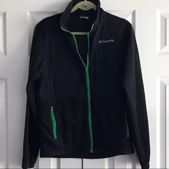 Columbia Full Zip Black & Lime Green Jacket SZ SM - Picture 1 of 5